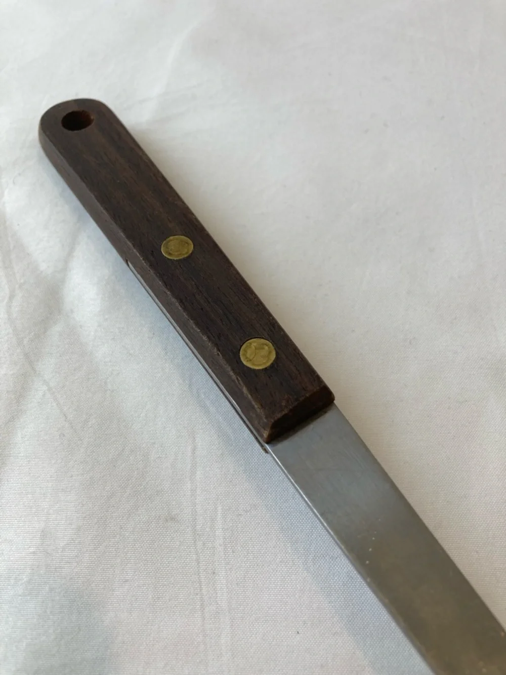 Vintage Stainless Steel Spoon Wooden Rivet Handle Farmhouse Cottagecore Kitchen